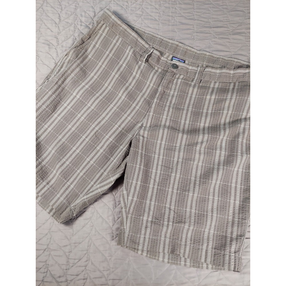 Patagonia Shorts Mens 40 Brown Striped Organic Cotton Hiking Lightweight Stretch